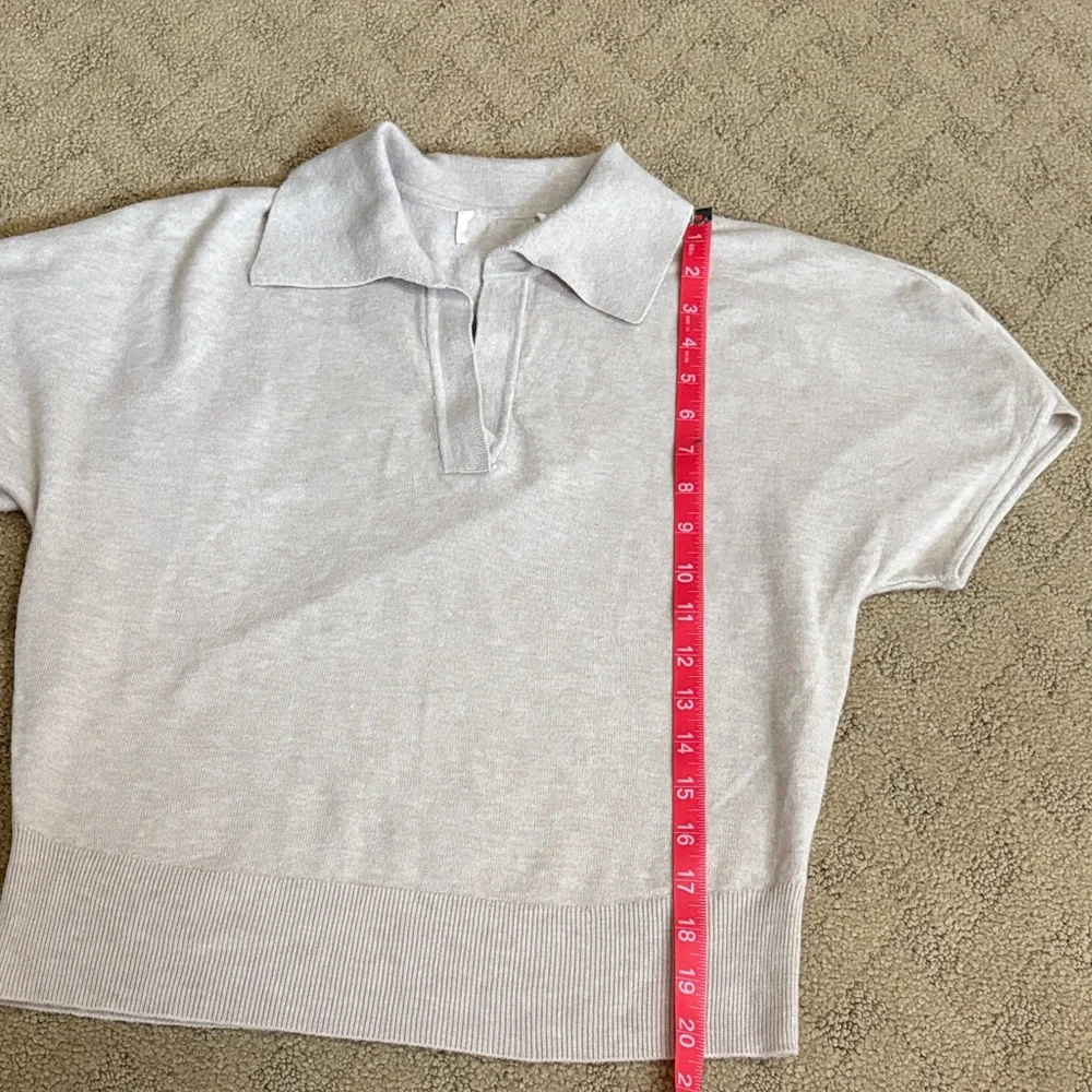 Women's V-Neck Sweater and pants set  in Tan - Picture 9 of 10